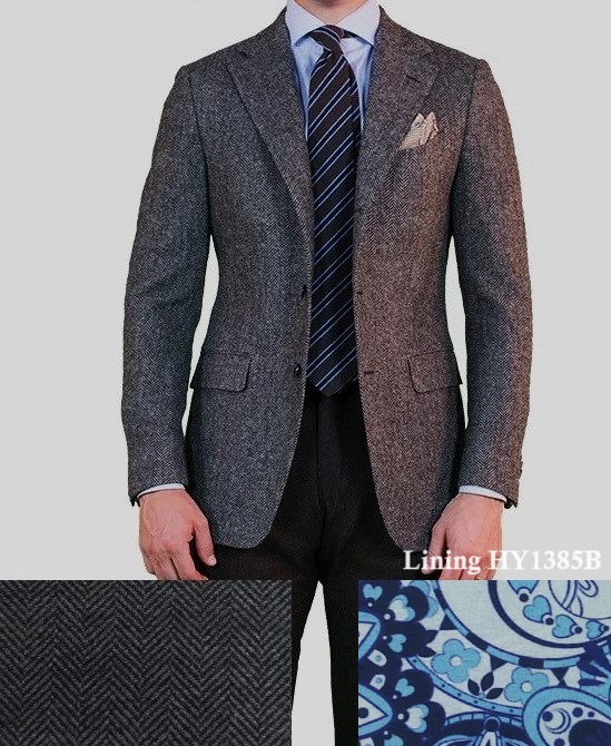 BZ184 (2322-2) Dark Grey Herringbone Tweed