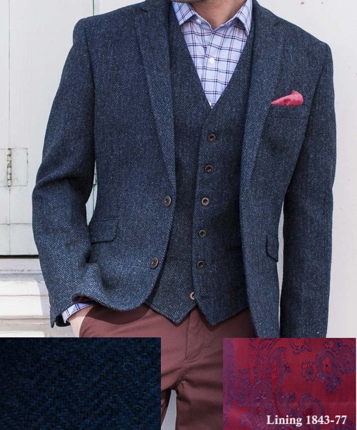 BZ185 (2209-6) DK.Blue Herringbone Tweed